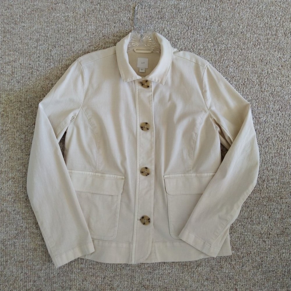 JJill unlined cotton lightweight Jacket with hint of stretch, EUC